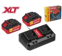 Набор аккумулятор 2х4 А*ч и зарядное устройство 2х2 А WORTEX ALL1 XLT в кор. SET