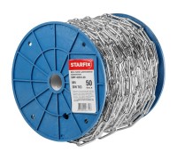 Цепь сварная длиннозвенная, оцинк. М4 DIN 763 (бухта 50 м) STARFIX