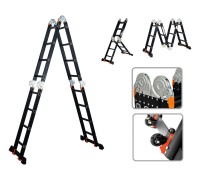 Лестница алюм. многофункц.4х4 ступ.(стрем.-229см,лестн.-465см) 13,8кг BLACK LINE STARTUL (ST9930-04)
