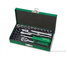 Набор головок 1/4" 4,5-13мм 6гр. 27предм. TOPTUL (GCAD2701)