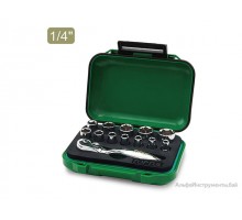 Набор головок MINI 1/4" 4-13мм 13предм. 6гр. TOPTUL (GABW1301)
