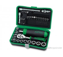 Набор головок и бит 1/4" 4-14мм 6гр. 41предм. TOPTUL (GADW4101)