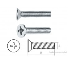Винт М6х35 мм потай. головка, цинк, DIN 965 (250 шт в карт. уп.) STARFIX