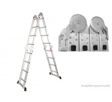 Лестница алюм. многофункц. 4х6 ступ. (стрем.-330см, лестн.-680см) 15,8кг STARTUL (ST9732-06)