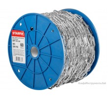 Цепь сварная длиннозвенная, оцинк. М3 DIN 763 (бухта 60 м) STARFIX