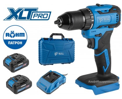Аккум. дрель-шуруповерт BULL SR 1804 R-series в чем. XLTpro БЕСЩЕТ., Импульс., 18 В, 50 Н*м, 2х2 А*ч