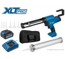 Аккум. пистолет для герметика BULL CG 1860 SET(1х4), сумка, 300/600 мл, 2500 Н, 8,3 мм/с, рег. скор.