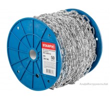 Цепь сварная короткозвенная, оцинк. М4 DIN 766 (бухта 50 м) STARFIX